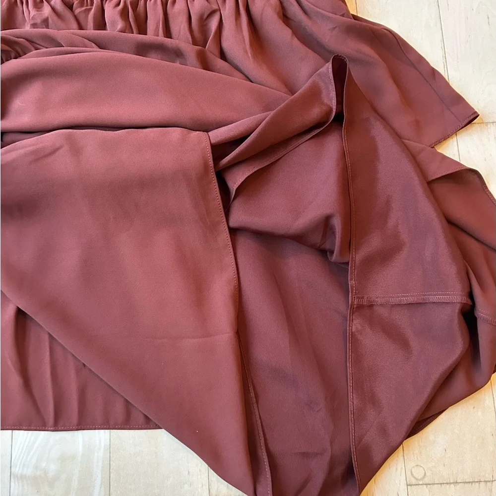 J.Crew Point Sur Popover Ruffle Dress in Burnt Umber/Sienna Brown Size 12 NWT